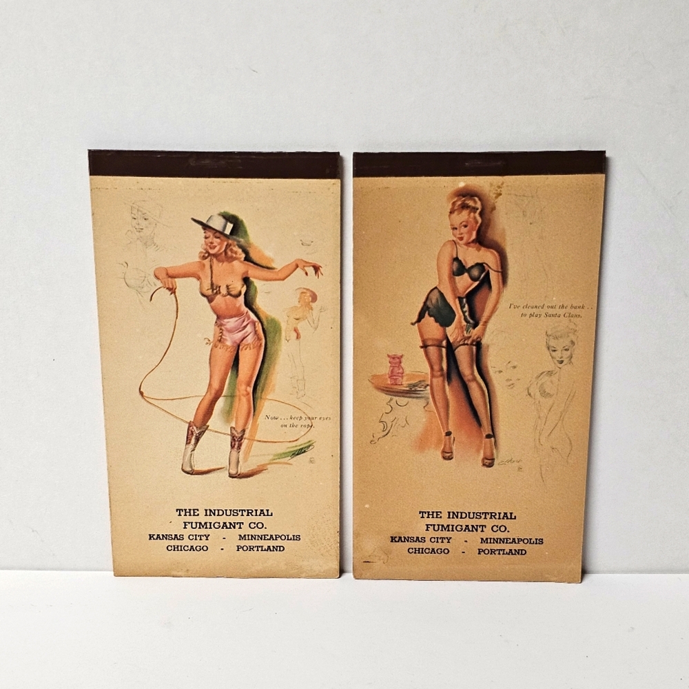 Vintage Pinup Model Advertising Calender Notepads 1949